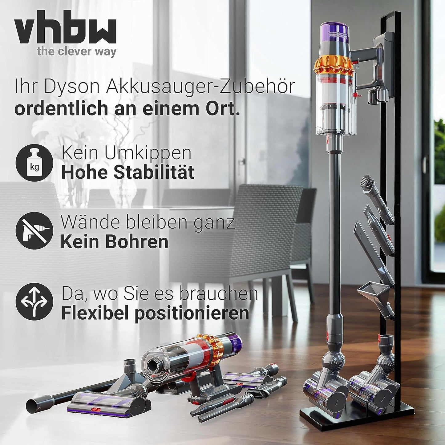 Ständer Akkusauger Organizer für Dyson V6 V7 V8 V10 V11 V12 V15 Detect Absolute