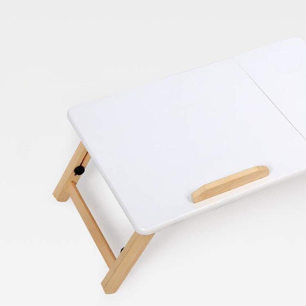 Bett Tisch Laptopständer mit Schublade Notebooktisch klappbar aus Holz weiß