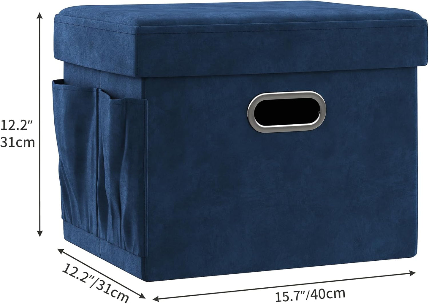 Sitzhocker mit Stauraum Faltbare Sitzbank bis 300KG 38 x 38 x 38 cm (Blau)