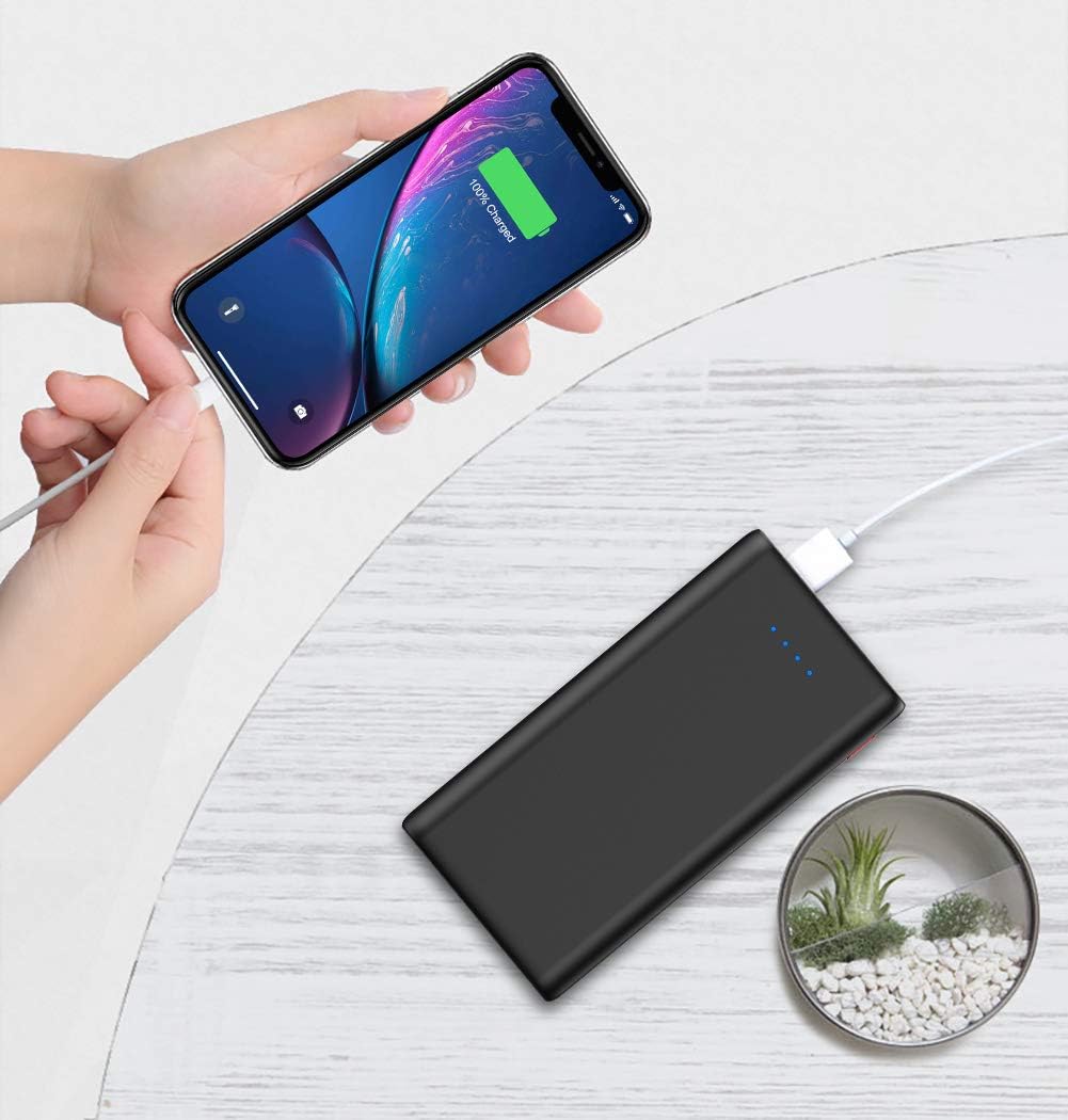 Power Bank HX160Y8 26800mAh 99,1Wh 2x USB 4x LED Indikator Ultrakompakt schwarz