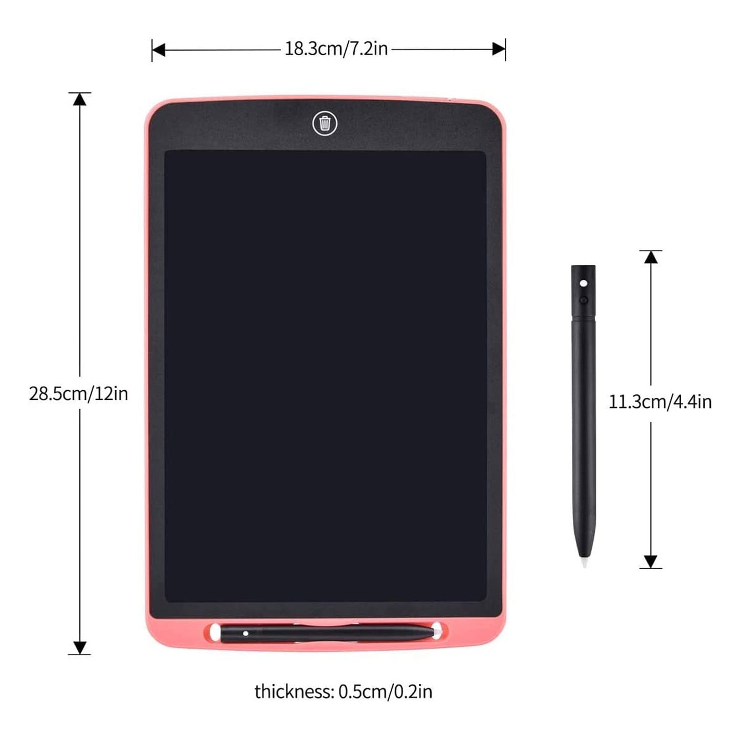 LCD Schreibtafel 12Zoll Bunter Schrift mit Tasche Grafiktablett Schreibtablett Maltafel für Kinder