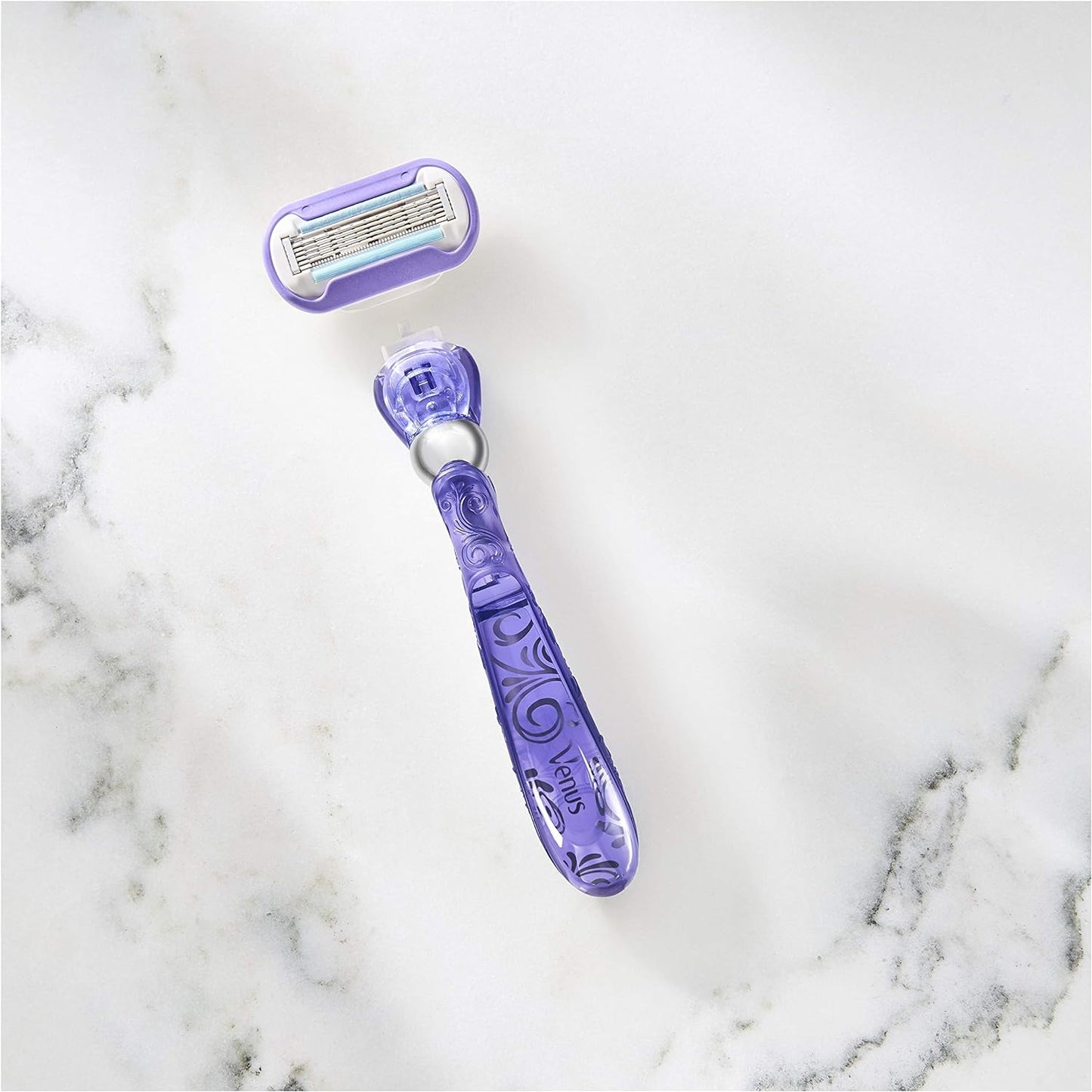 Gillette Venus Deluxe Smooth Swirl Rasierer Damen, Damenrasierer + 3 Rasierklingen mit 5-fach Klinge