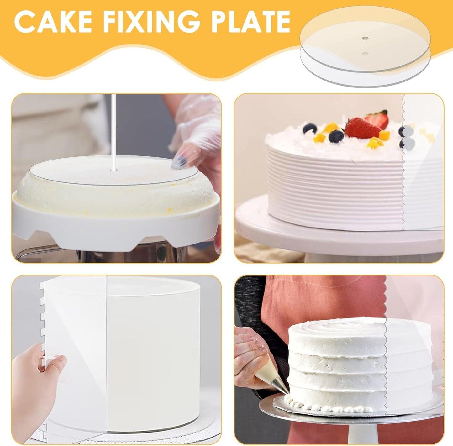 Runde Kuchen Kamm Platten Set Kuchen Scheiben Bretter 2 Kamm Schaber 10Teilig