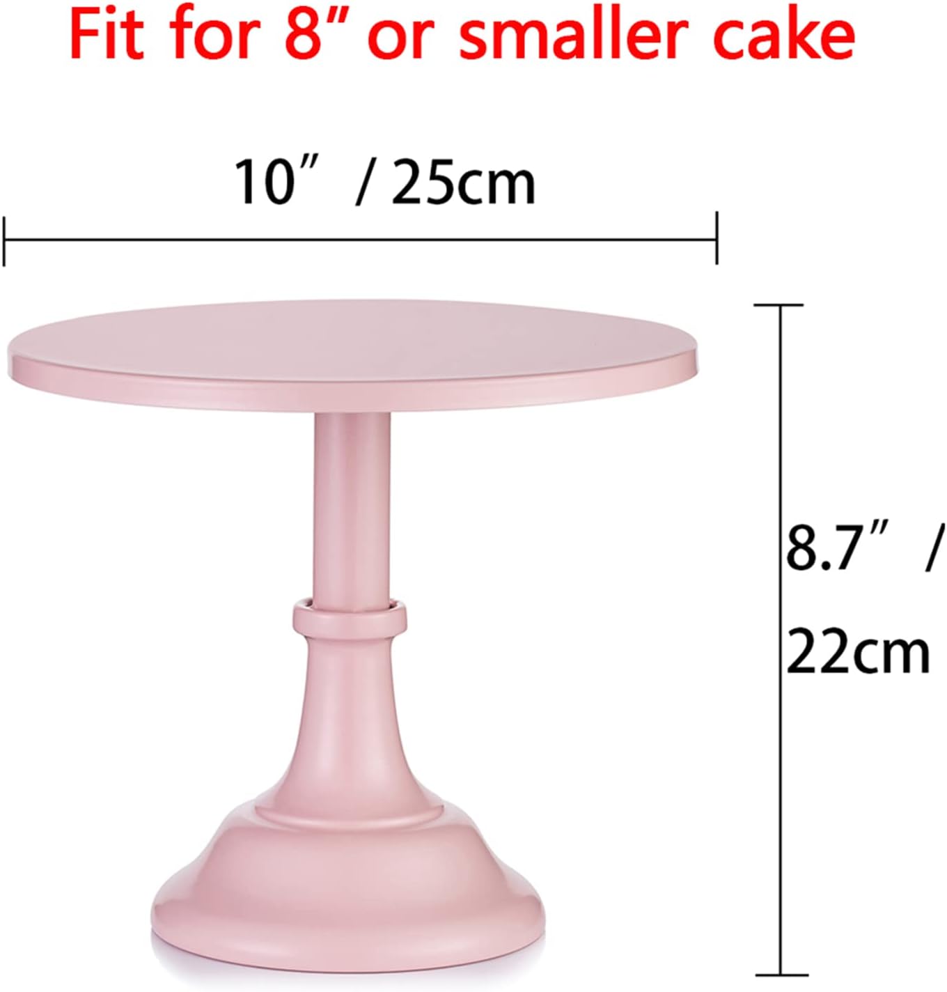 Kuchständer Ø25cm Rund Cupcake Ständer Metall für Desserts Rosa Etagere Kuchenplatte