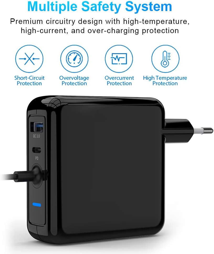 Multifunktion Netzteil 87W Surface Fast Charger USB C, QC3.0