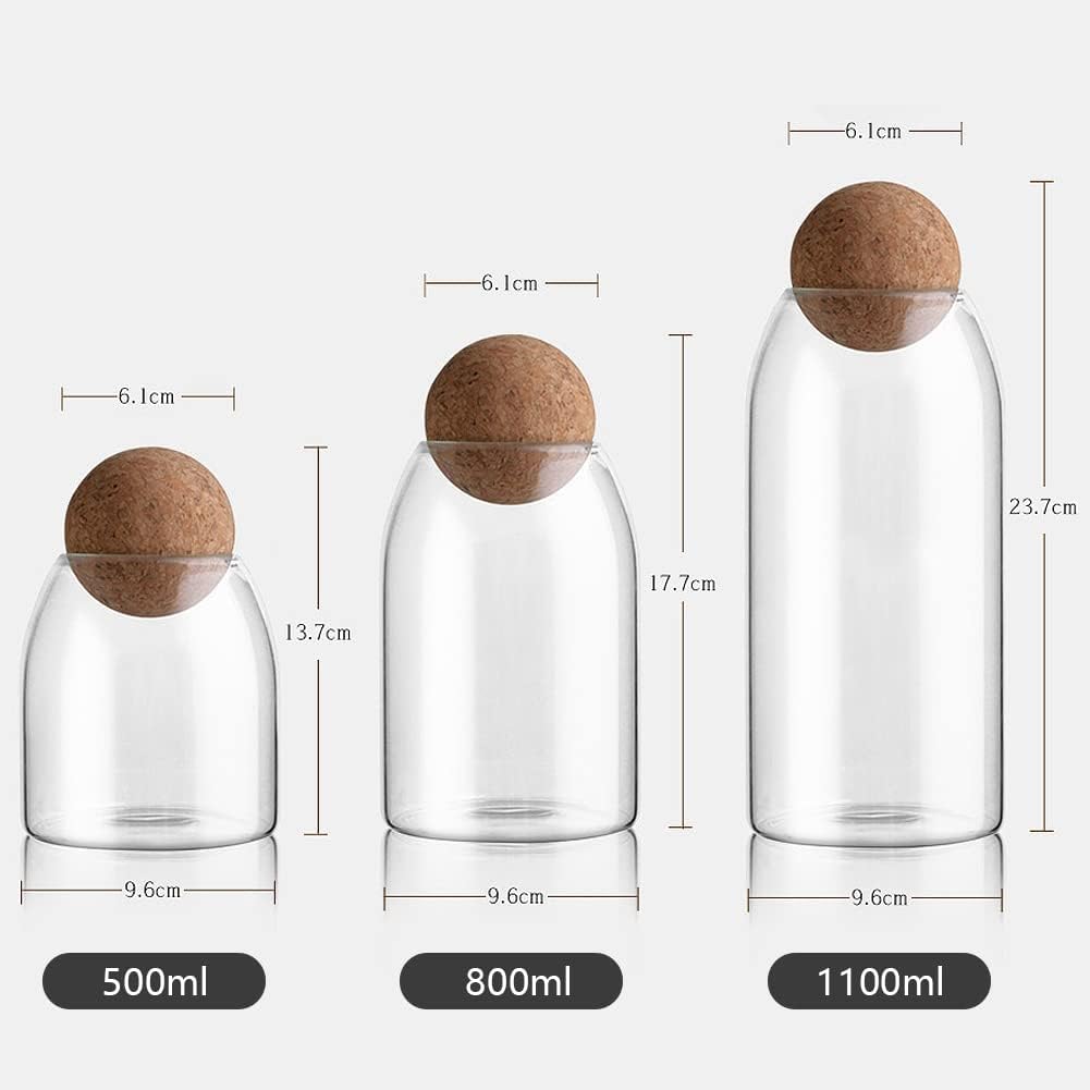 3x Glas Lebensmittel Vorratsglas Luftdicht Glasbehälter Vorratsdose Glas