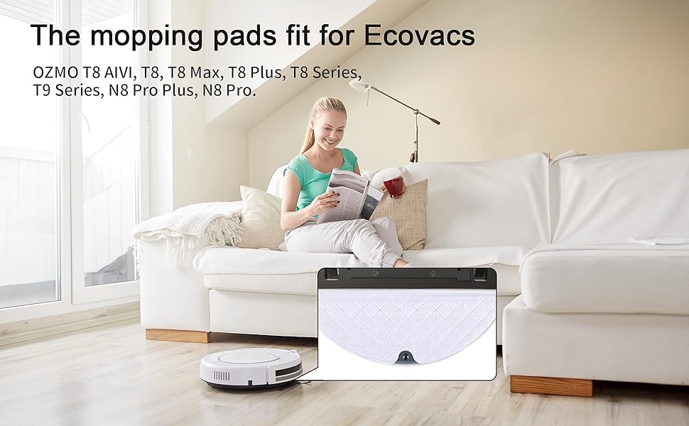 25x Wischtücher für Ecovacs Deebot Ozmo T8 Aivi T8 MAX T9 Max Staubsauger