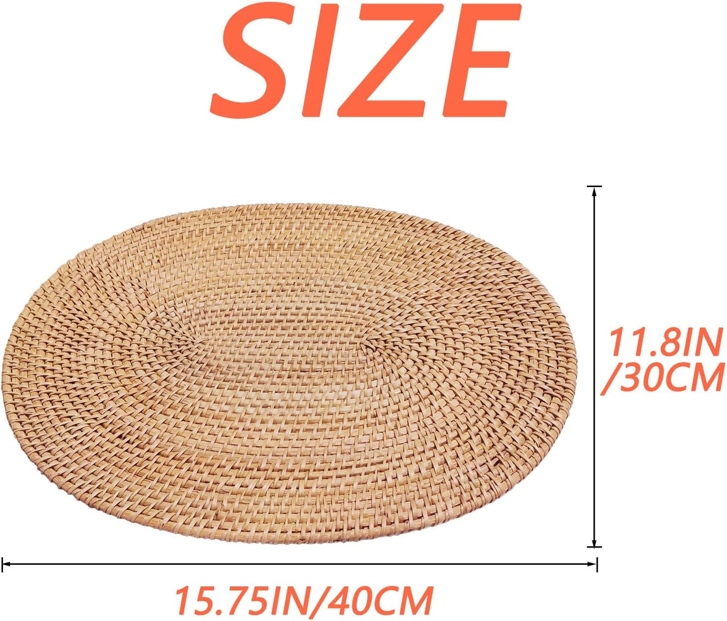 2x Tischset Rattan Geflochten Tischmatte Oval Unterlage 30x40