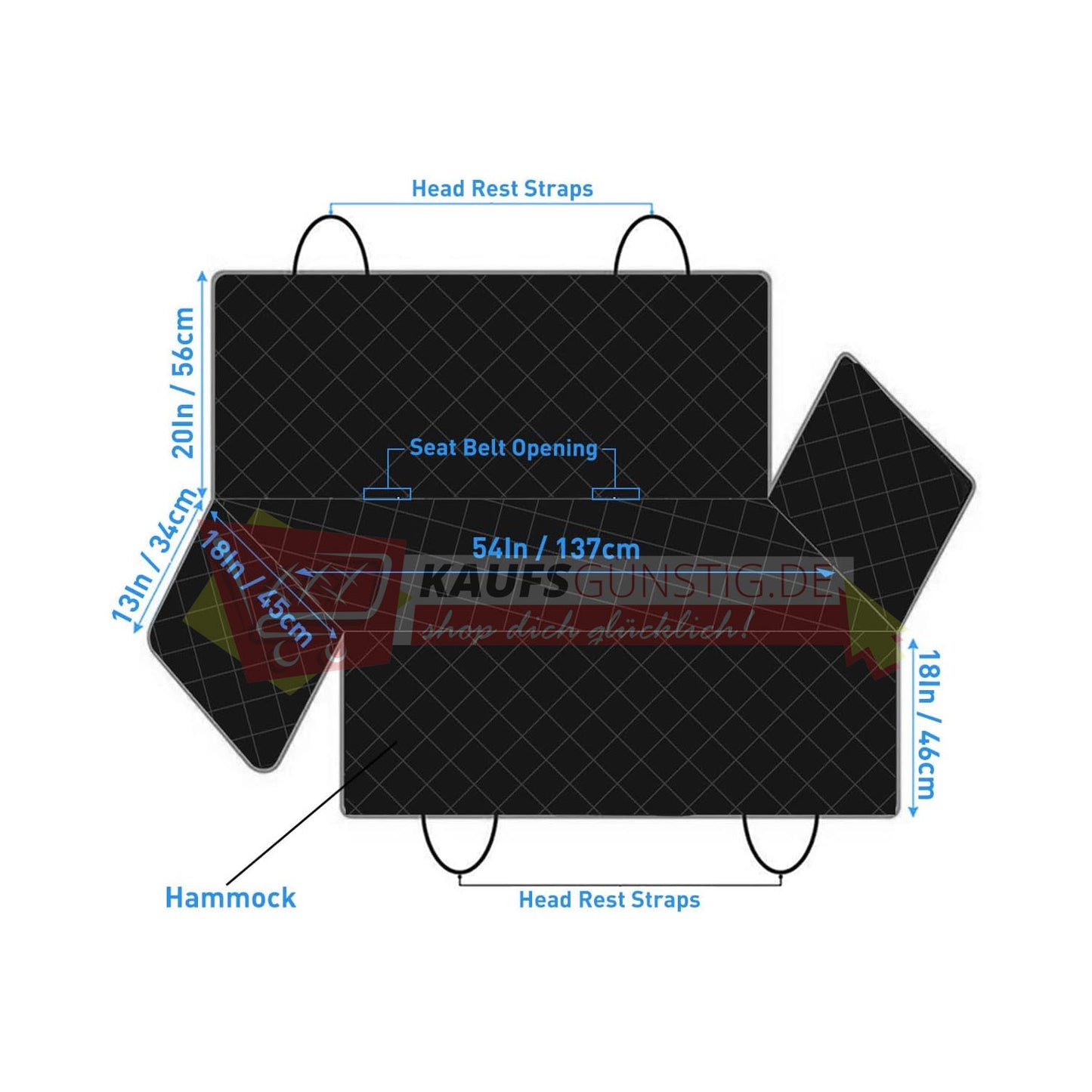 Hundedecke Auto Rückbank Wasserdicht mit Türschutz Langlebig Rutschfest Kratzfest + 2 Sicherheitsgurten